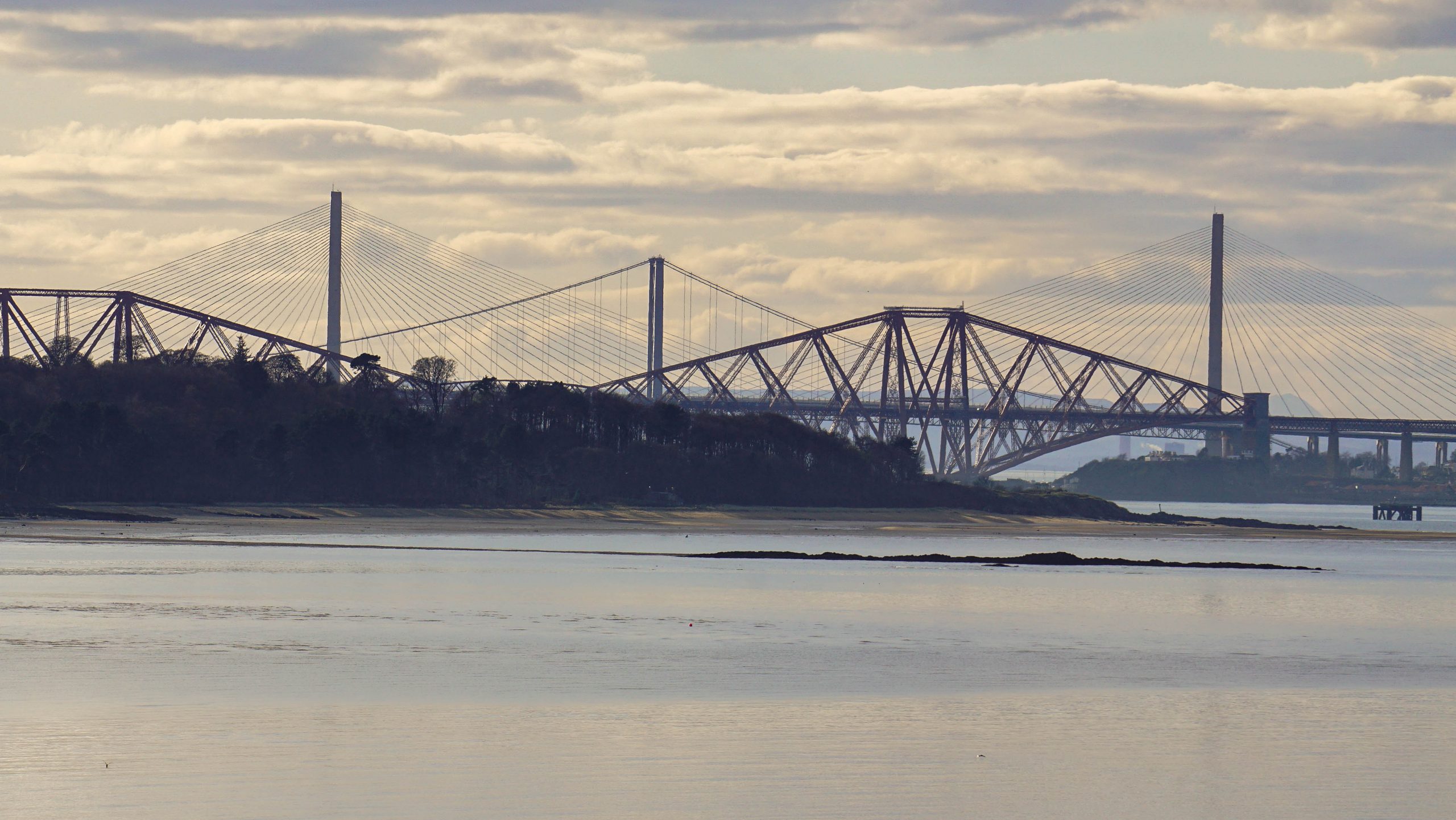 View of Forth Bridges from Cramond Island