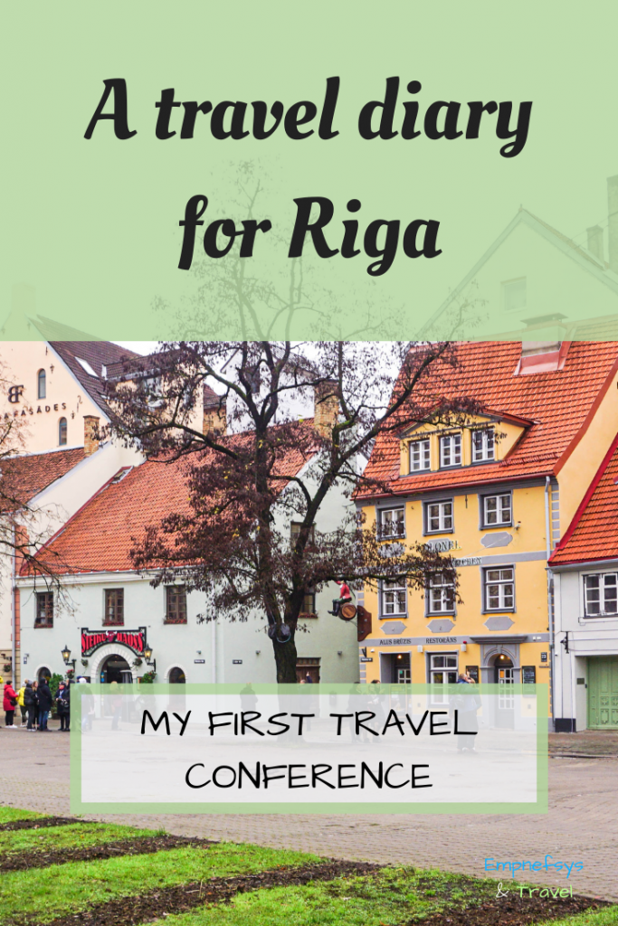 Pinterest Graphic for My first travel conference and solo trip to Riga blogpost