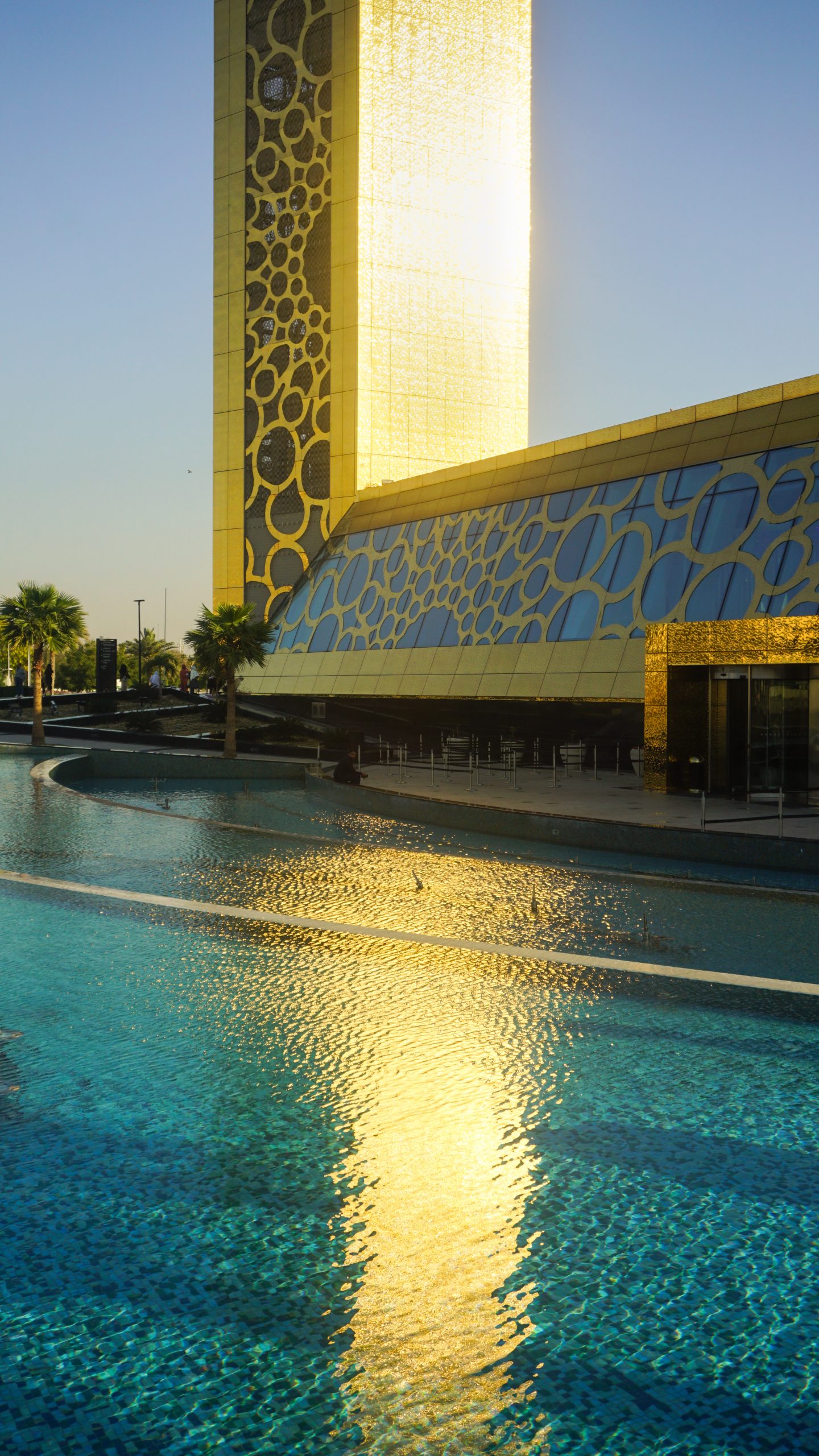 A set of pools outside Dubai Frame