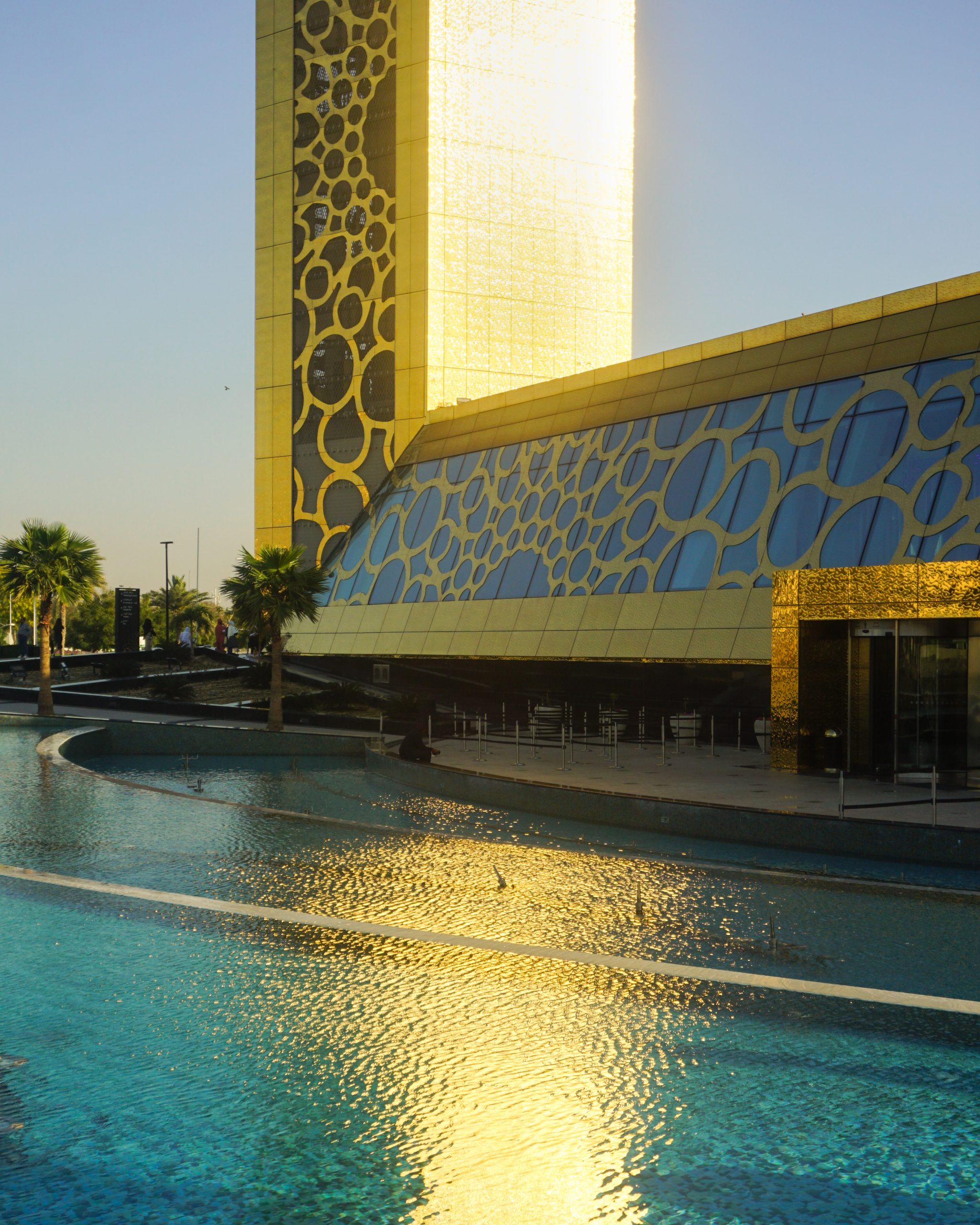 A set of pools outside Dubai Frame