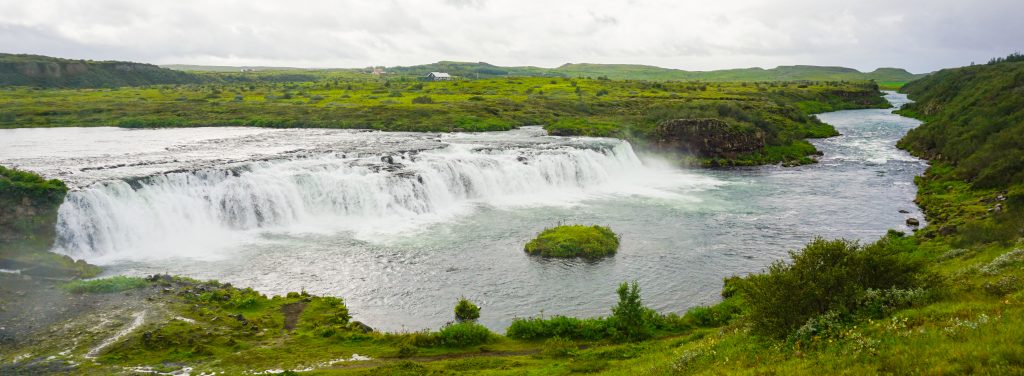 A large waterfall in Iceland