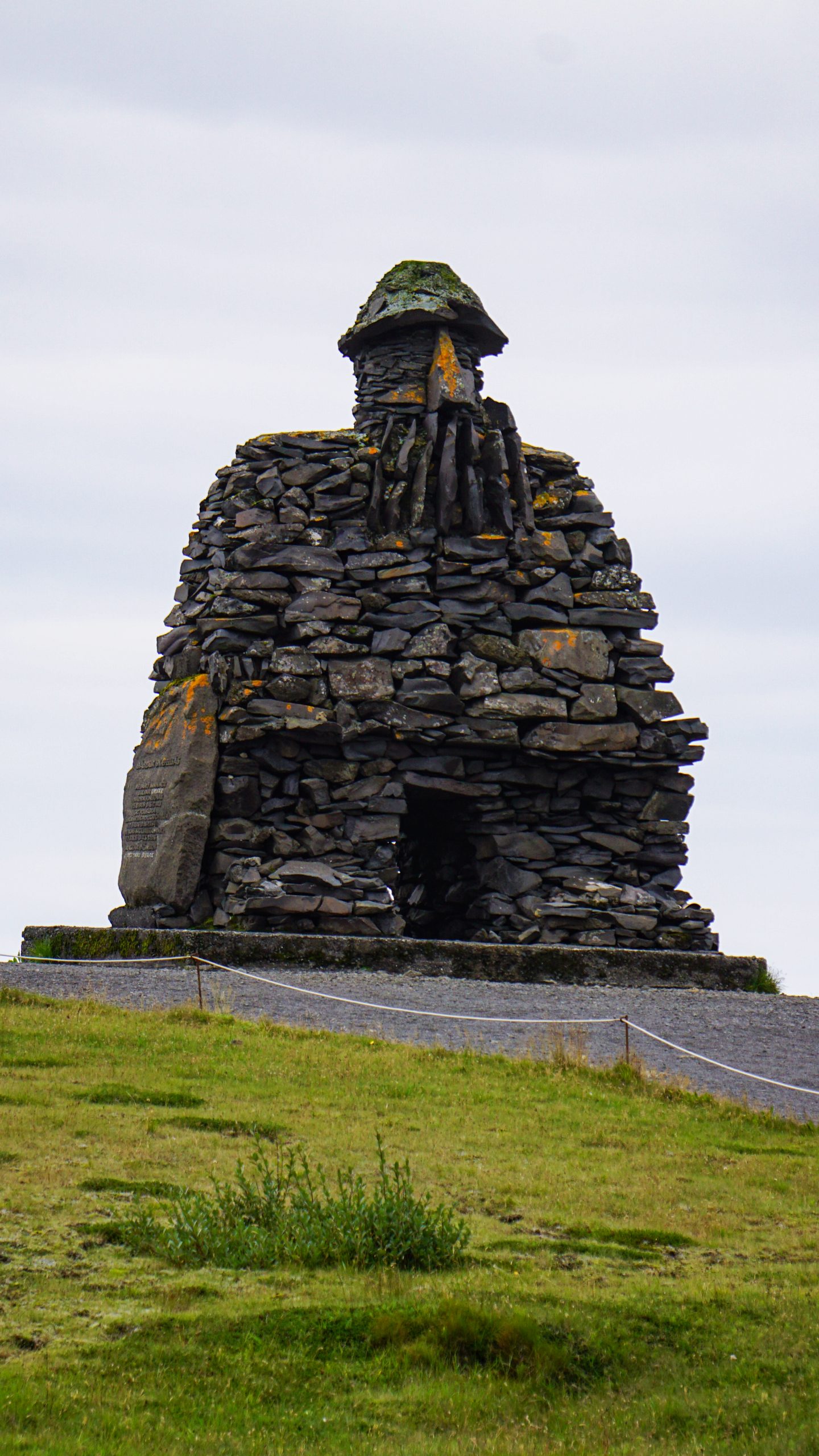 The statue of Bárðar Saga Snæfellsáss in Arnarstapi