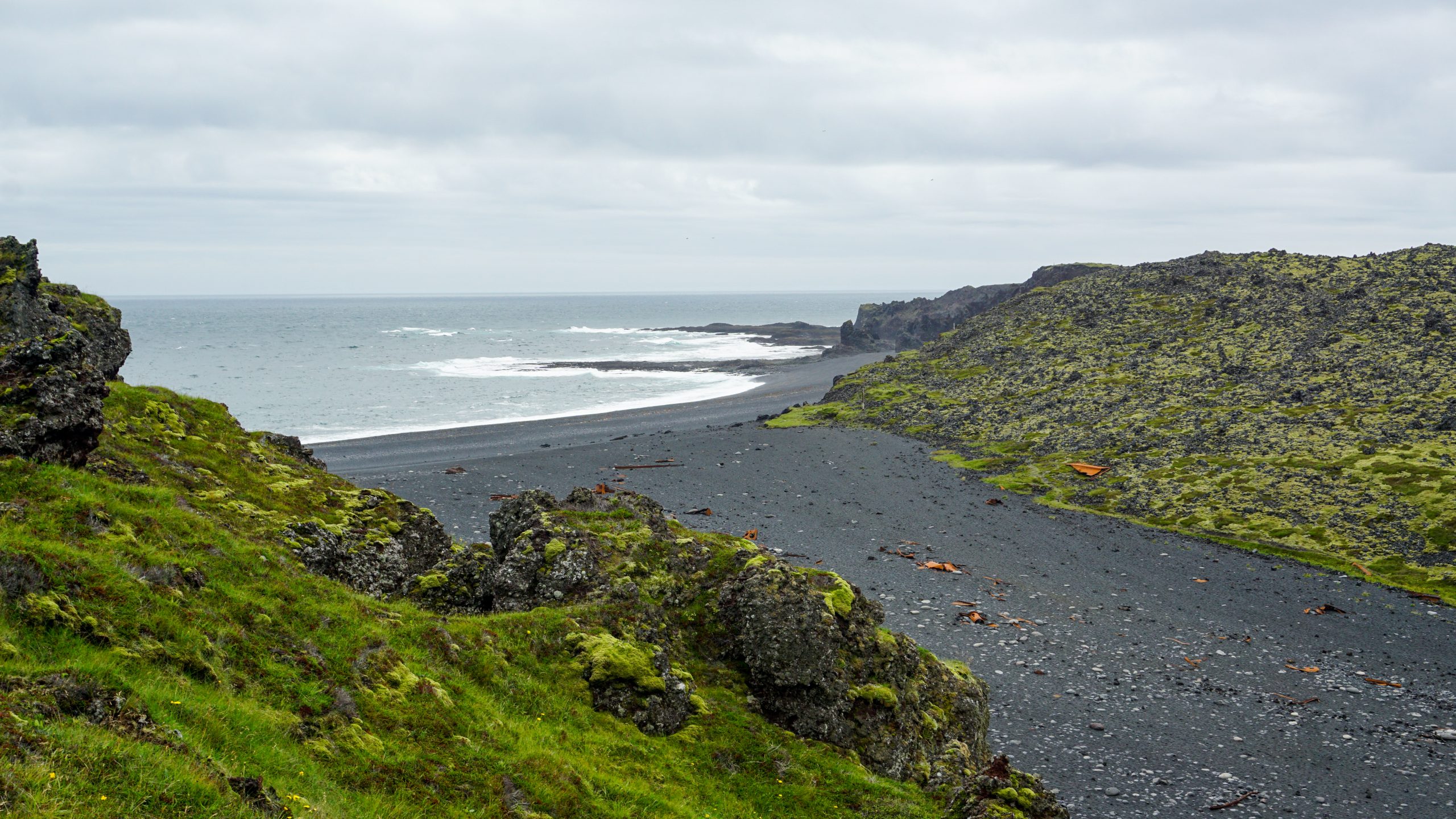 Djúpalónssandur, one of the black sand beaches included in the Iceland road trip itinerary